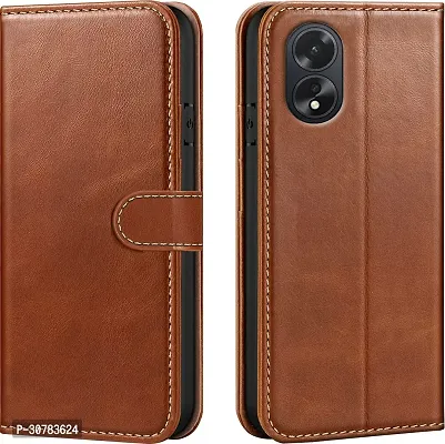 Brown Forego Flip Cover For Oppo A38-thumb0