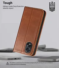 Brown Forego Flip Cover For Oppo A38-thumb4