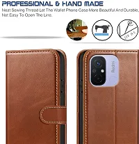 Brown Forego Flip Cover For Redmi 12C-thumb2