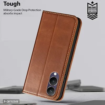 Brown Forego Flip Cover For Vivo Y28 5G-thumb5