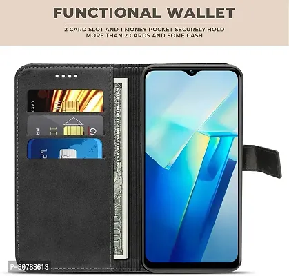 Black Forego Flip Cover For Poco C55-thumb2