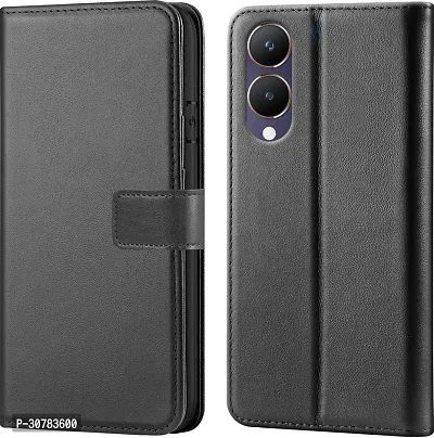 Black Forego Flip Cover For Vivo Y28 5G-thumb0