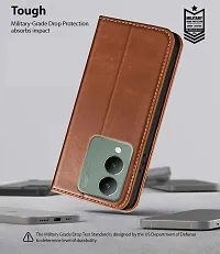 Brown Forego Flip Cover For Vivo Y17 S-thumb4