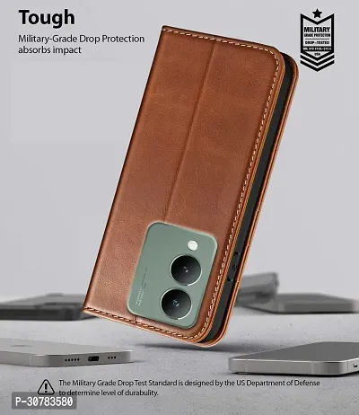 Brown Forego Flip Cover For Vivo Y17 S-thumb5