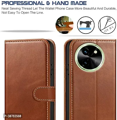 Brown Forego Flip Cover For Vivo T3X 5G-thumb2