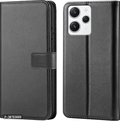 Black Forego Flip Cover For Redmi 12