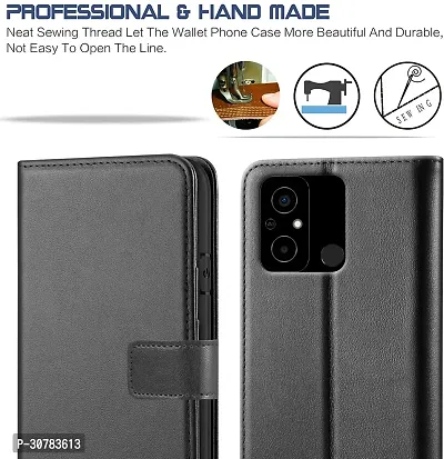 Black Forego Flip Cover For Poco C55-thumb3