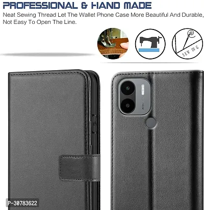 Black Forego Flip Cover For Poco C51-thumb3