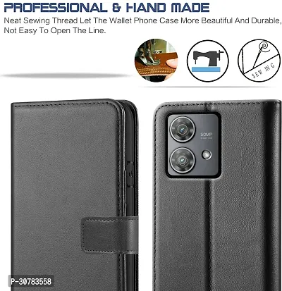 Black Forego Flip Cover For Motorola Edge 40 Neo-thumb3