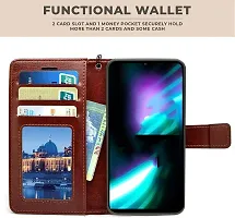 Brown Forego Flip Cover For Poco C65-thumb1