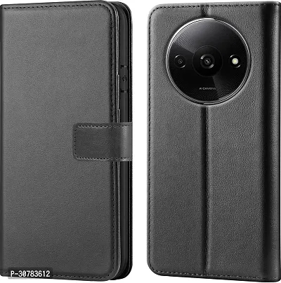 Black Forego Flip Cover For Redmi A3 2024