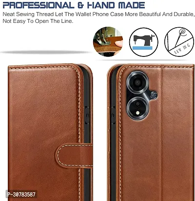 Brown Forego Flip Cover For Oppo A59 5G-thumb3