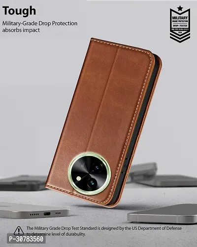 Brown Forego Flip Cover For Vivo T3X 5G-thumb4