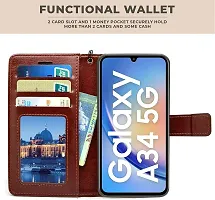 Brown Forego Flip Cover For Samsung M34-thumb1