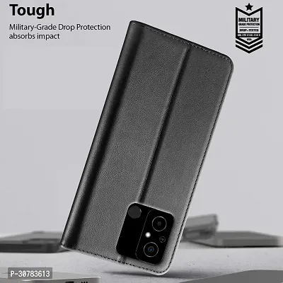 Black Forego Flip Cover For Poco C55-thumb5