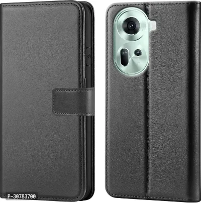 Black Forego Flip Cover For Oppo Reno 11 5G