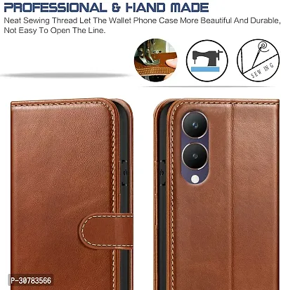 Brown Forego Flip Cover For Vivo Y28 5G-thumb3