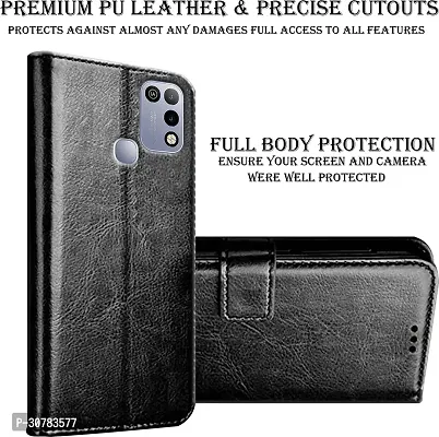 Black Forego Flip Cover For infinix Hot 10-Vintage Flip Wallet Back Case Cover-thumb3