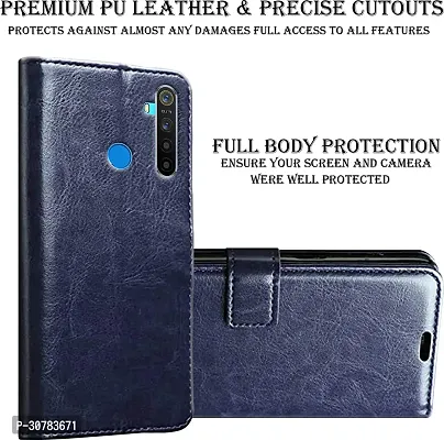 Blue Forego Flip Cover For Realme 5 Pro-Vintage Flip Wallet Back Case Cover-thumb3