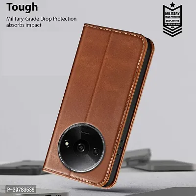 Brown Forego Flip Cover For Redmi A3 2024-thumb5