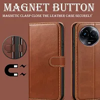 Brown Forego Flip Cover For Relme C67 5G-thumb2