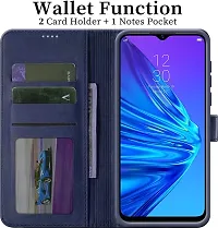 Blue Forego Flip Cover For Realme 5 Pro-Vintage Flip Wallet Back Case Cover-thumb1