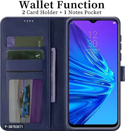 Blue Forego Flip Cover For Realme 5 Pro-Vintage Flip Wallet Back Case Cover-thumb2