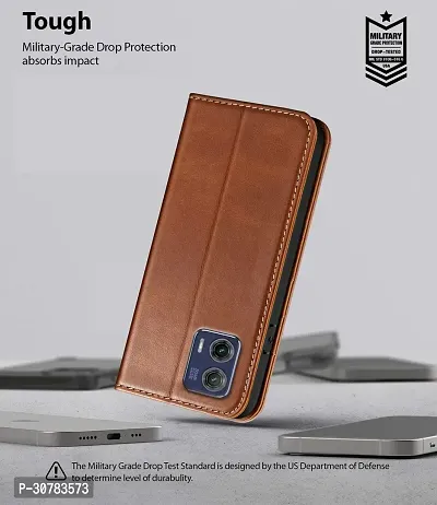 Brown Forego Flip Cover For Motorola G 73 5G-thumb5