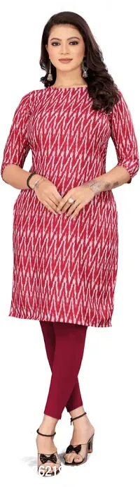 Stylish Crepe Maroon Printed Straight Kurta For Women-thumb0