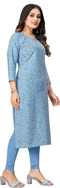 Stylish Crepe Multicoloured Printed Straight Kurta For Women Combo Of 2-thumb2