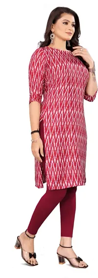 Stylish Crepe Maroon Printed Straight Kurta For Women-thumb1