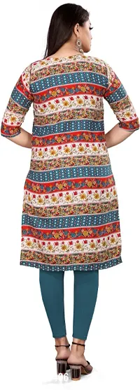 Stylish Crepe Multicoloured Printed Straight Kurta For Women-thumb3