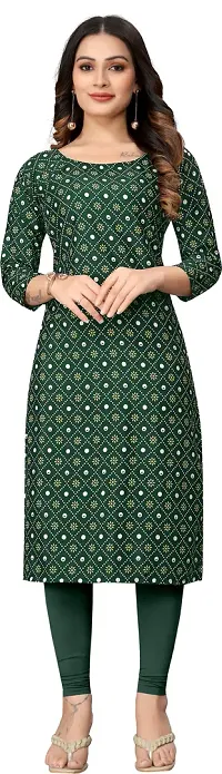 Stylish Crepe Multicoloured Printed Straight Kurta For Women Combo Of 2-thumb1