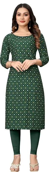 Stylish Crepe Multicoloured Printed Straight Kurta For Women Combo Of 2-thumb2