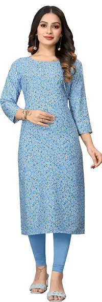 Stylish Crepe Multicoloured Printed Straight Kurta For Women Combo Of 2-thumb2