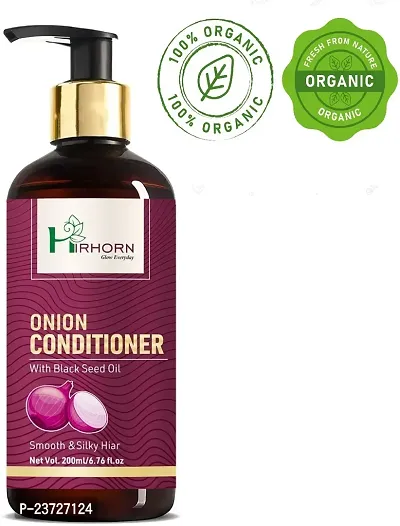 Hirhorn Onion Conditioner | Onion Conditioner For Hair Growth And Anti Hairfall | Sulphate And Chemical Free Conditioner For Men And Women (200 Ml)