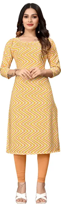 Stylish Crepe Multicoloured Printed Straight Kurta For Women Combo Of 2-thumb2