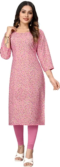 Stylish Crepe Multicoloured Printed Straight Kurta For Women Combo Of 2-thumb2