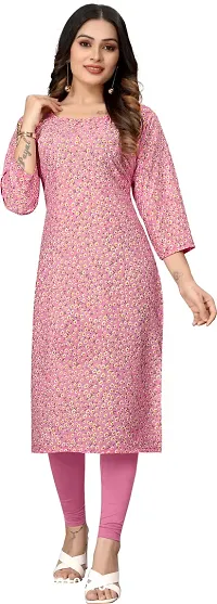 Stylish Crepe Multicoloured Printed Straight Kurta For Women Combo Of 2-thumb3