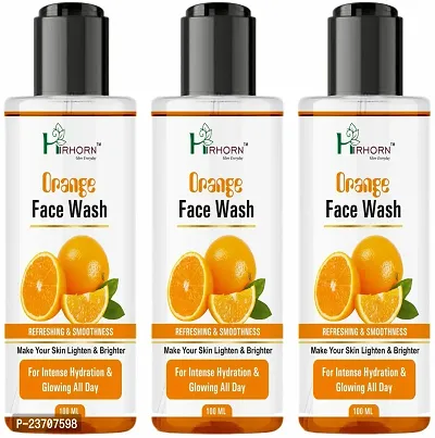 Hirhorn Hirhorn Tan Removal Orange Face Wash Men and Women All Skin Types Face Wash(300 Ml) Pack of 3