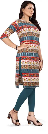 Stylish Crepe Multicoloured Printed Straight Kurta For Women-thumb1