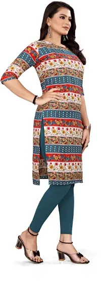 Stylish Crepe Multicoloured Printed Straight Kurta For Women-thumb2