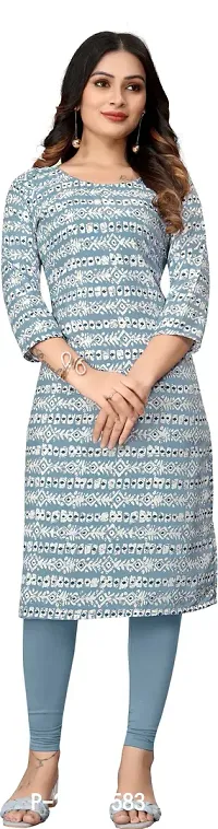 Stylish Crepe Multicoloured Printed Straight Kurta For Women Combo Of 2-thumb2