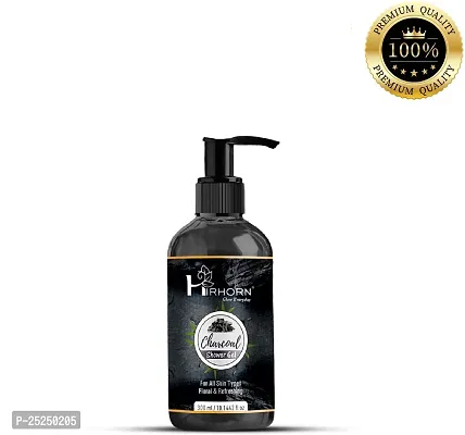 Natural Charcoal Shower Gel - With Charcoal, Protein  Glycerin