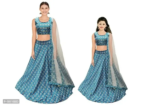 Pari Fashion Women And Kids Girls Printed Lehenga Choli-thumb0