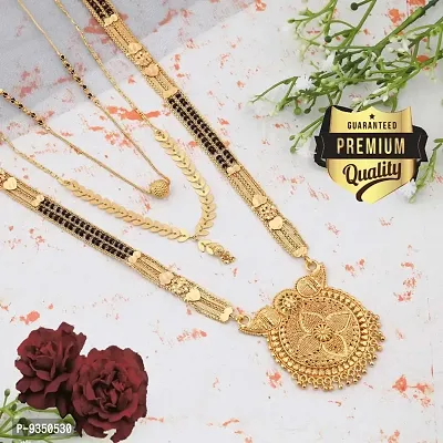 Trendy Gold Plated Wedding Imitation Mangalsutra Dokiya Necklace for Women-thumb0