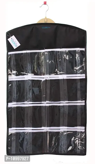 Sellus Super Premium Non-woven Candy Colour Wardrobe Mount Bag Hanging Wall Pocket Storage Case (Transparent)-thumb0