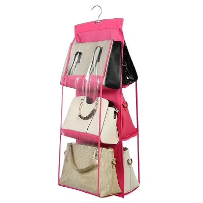 Buy BE MALL 6 Pocket Foldable Hanging Purse Handbag Organizer for Storage Ladies  Women Large Clear Hand Bag Storage Organizer Online at Lowest Price Ever in  India | Check Reviews & Ratings -