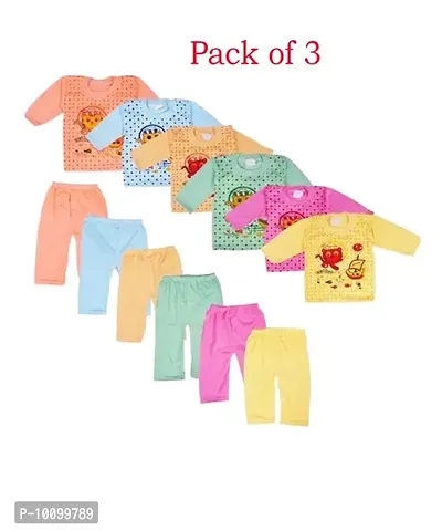 Assorted Pack Of 3 Full Sleeves T Shirt With Pyjama-thumb0