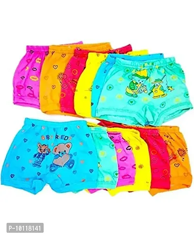 Baby Boys and Baby Girls Cartoon Printed Bloomers Multicolor (Pack of -12)
